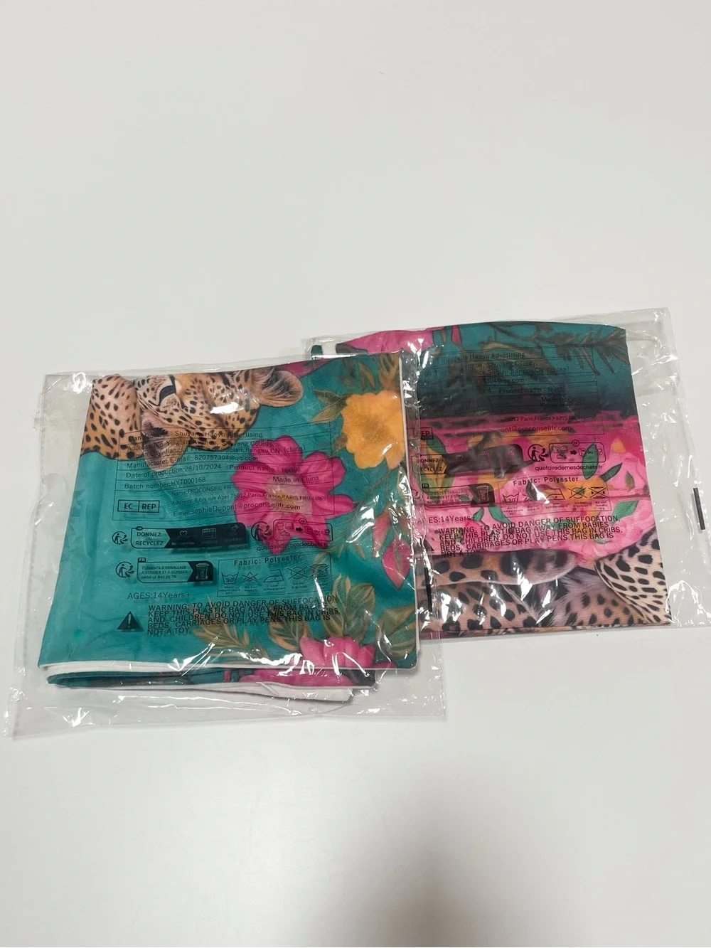 Set of 2 Leopard Floral Decorative Pillow Covers | Teal & Pink | 18” x 17”